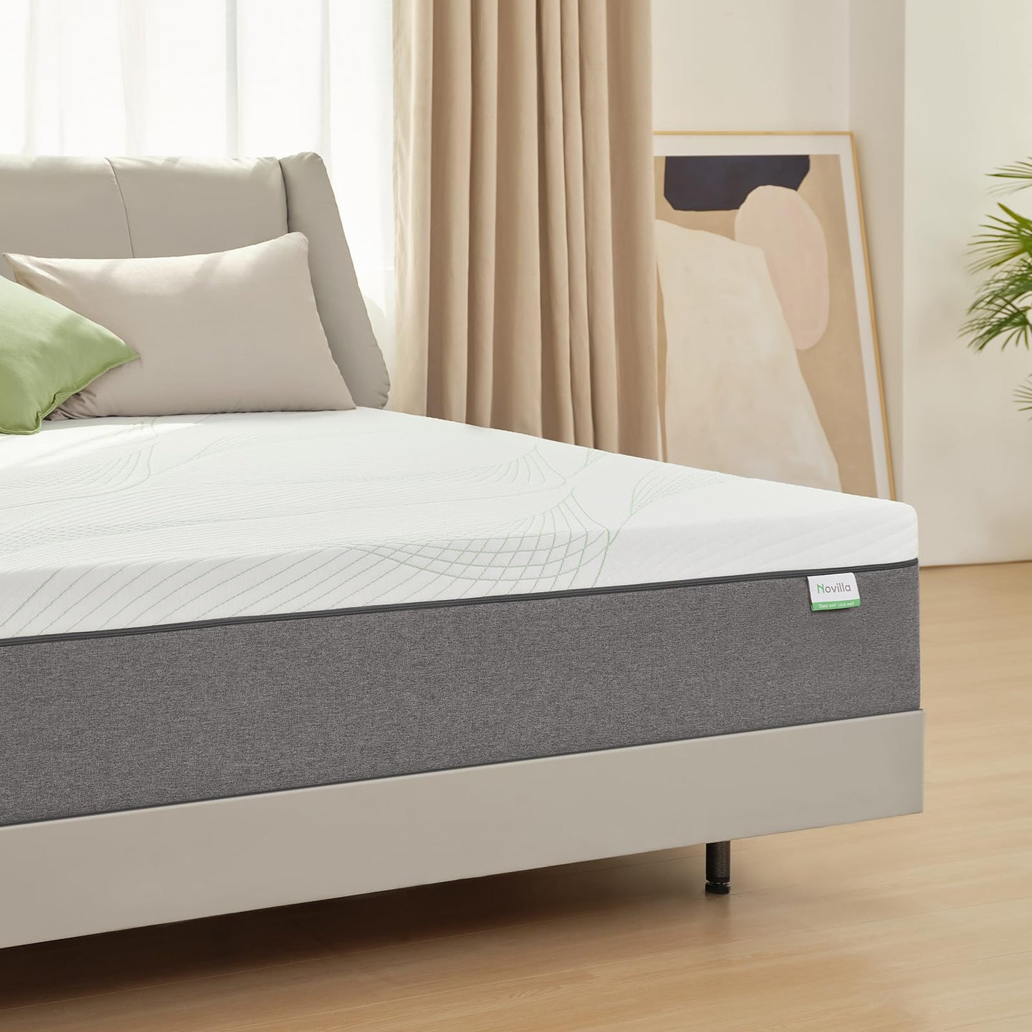 Novilla Queen Size Mattress, 10 Inch Gel Memory Foam Mattress for Plush Comfort, Pressure Relief, CertiPUR-US Certified, Mattress-in-a-Box, Embrace