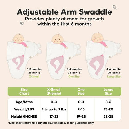 Lil Fawn Organic Baby Swaddle Sleep Sacks | Soft & Snug for Newborns 0-3 Months - 3-Pack