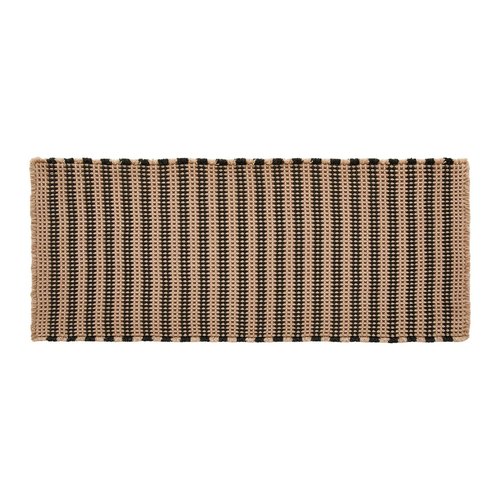 TYUU Waffle Bath Mat, Boho Bathroom Rugs Non Slip Washable Super Absorbent Quick Dry Bath Mat Farmhouse Bathroom Decor, 48"x24" Black and Khaki