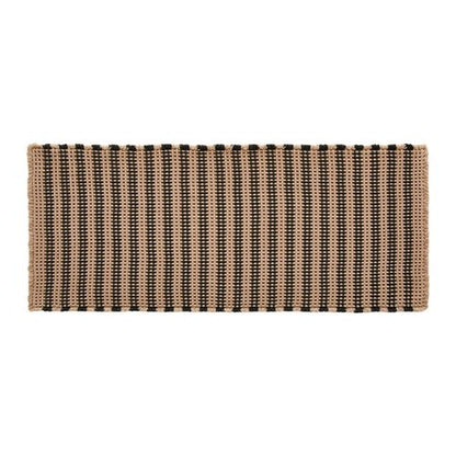 TYUU Waffle Bath Mat, Boho Bathroom Rugs Non Slip Washable Super Absorbent Quick Dry Bath Mat Farmhouse Bathroom Decor, 48"x24" Black and Khaki