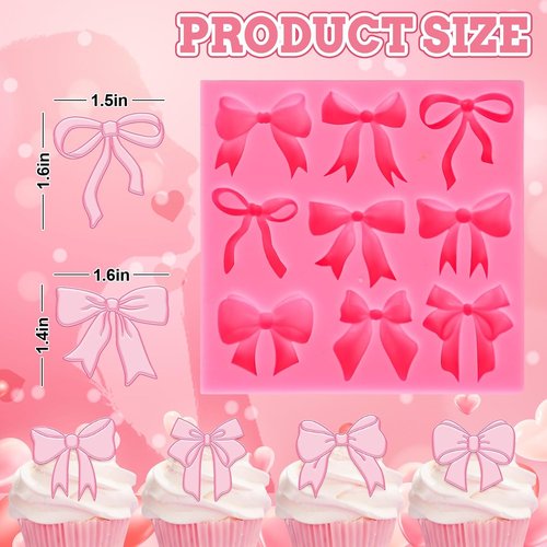 JarThenaAMCS Bow Fondant Mold - Silicone Bowknot Mould for Baking & Crafts | Perfect for Parties