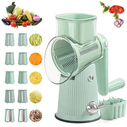2025 Preservia 5 in 1 Rotary Grater - 5 in 1 Rotary Cheese Grater Vegetable Slicer, Preserva Cheese Grater, Preserves Food Chopper, Easy To Clean Kitchen Gadgets With Storage Box