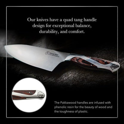 Hammer Stahl 10-Inch High Carbon Chef Knife | Versatile Cooking Knife for Chopping, Slicing & Precision Cutting | German Forged Sharp Kitchen Knife | Ergonomic Quad-Tang Pakkawood Handle & Gift Box