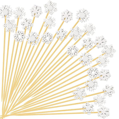 100 Snowflake Cocktail Picks - 6 Styles 4.7in Christmas Toothpicks, Variation of THIS listing: 4.7 IN|Snowflake Picks 100