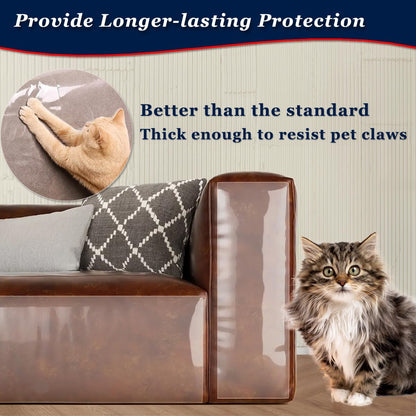 Skiennix Anti-Cat Scratch Furniture Protector - 12"x200" Single-Sided Sticky Tape for Sofas & Carpets