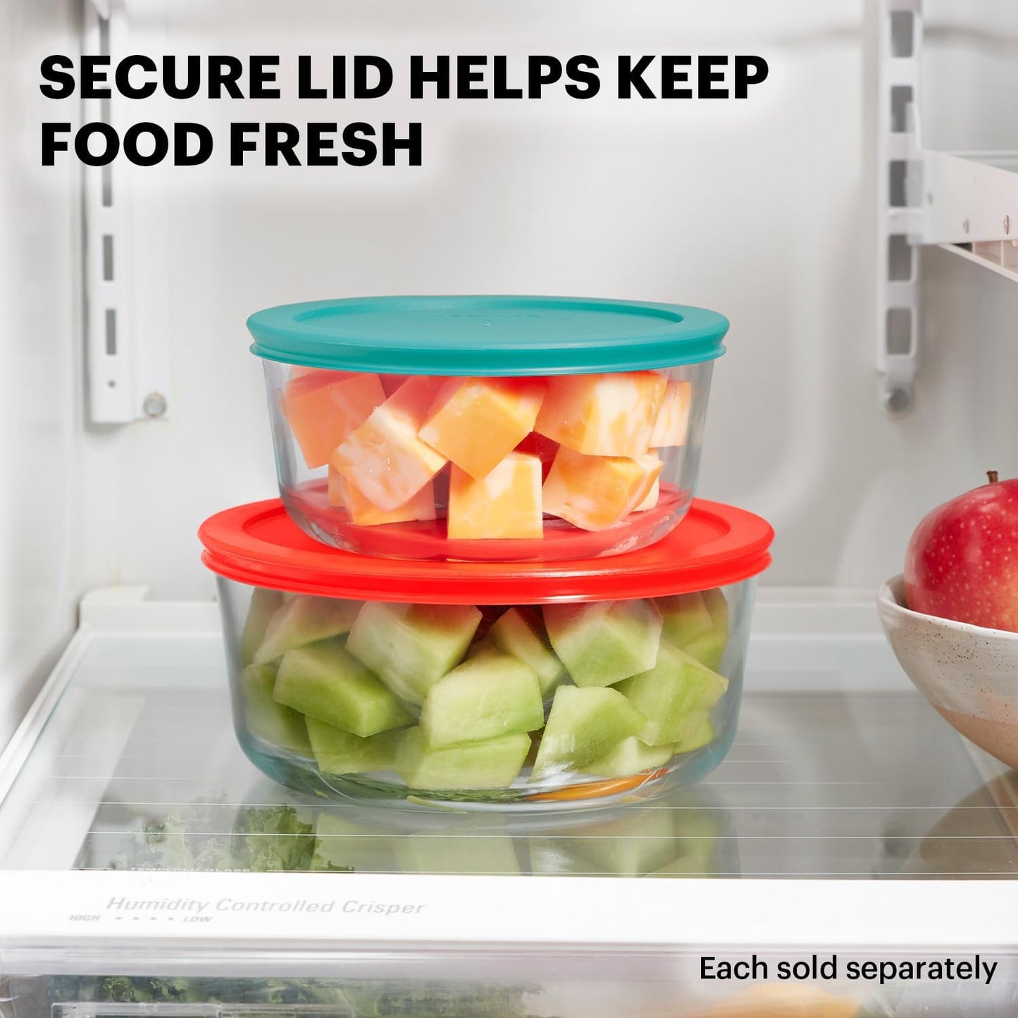 Pyrex Simply Store Small Glass Food Storage Containers Set - 8-Pack Meal Prep | BPA-Free Lids, Microwave Safe
