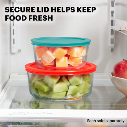 Pyrex Simply Store Small Glass Food Storage Containers Set - 8-Pack Meal Prep | BPA-Free Lids, Microwave Safe