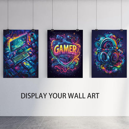 Yolbcdr Gaming Posters - Set of 3 Cool Video Game Wall Art Prints | Unframed 16x24in Canvas Decor