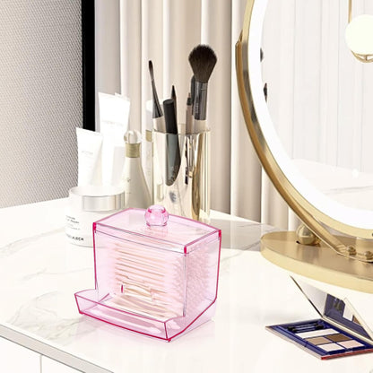 Tbestmax Qtip Holder Dispenser - Stylish 10oz Cotton Swab Organizer for Bathroom Storage | Pink