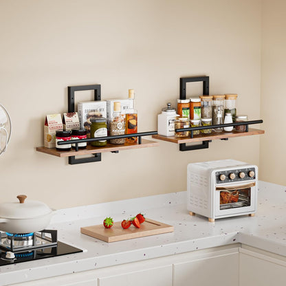 Sbosbo Floating Wall Shelves - Rustic Brown Set of 2 for Plants & Decor | Easy to Mount 15.8 Inch