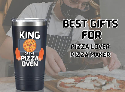 Pizza Themed Stainless Steel Tumbler with Lid & Straw – 20oz Gift for Pizza Lovers