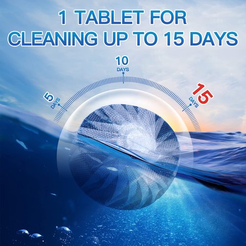 Vacplus Toilet Cleaner Tablets 30 Pack, Automatic Bowl & Tank Cleaner, Septic Safe, Powerful Cleaning, Prevent Stains & Deodorize