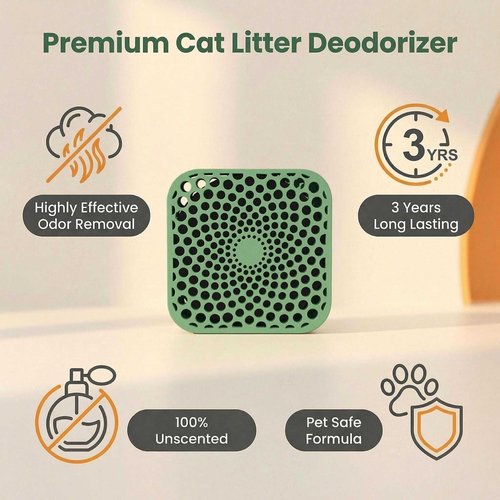 BFJOG Cat Litter Deodorizer, Box(Unscented, Natural Green, 3 Packs) - Litter Box Deodorizer, 3-Years Litter Deodorizer, Maintain a Fresh, Clean Home.