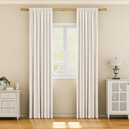 YaFex Curtain Rods - Heavy Duty 1 Inch Adjustable Window Treatment Rods | 32-84 Inch, Modern Gold Design