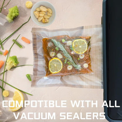 Vacuum Sealer Bags by [Brand Name] - Heavy Duty BPA-Free Rolls | 2-Pack, 8" x 16.4" for Sous Vide Cooking