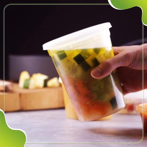 Deli Containers | Leakproof Lids - 60 Sets of BPA-Free Plastic Food Storage (8oz, 16oz, 32oz)