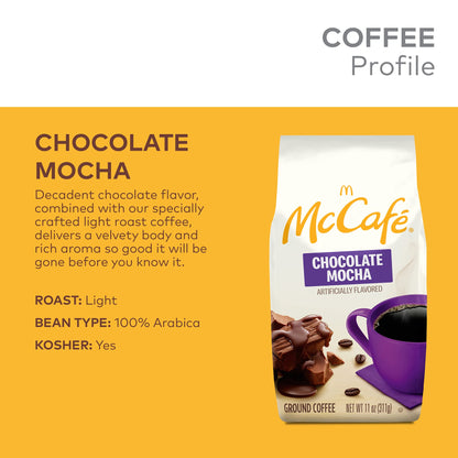 McCafe Chocolate Mocha, Ground Coffee, Flavored, 11oz. Bagged