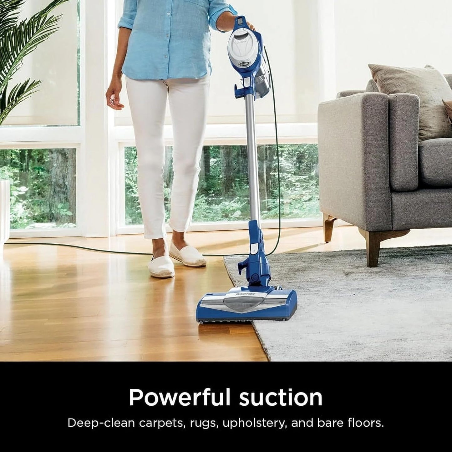 Shark HV200 Rocket Corded Stick Vacuum - Lightweight & Bagless for Carpet & Hard Floors - Blue