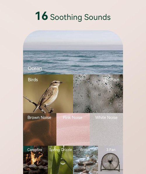 Portable Sound Machine - Travel White Noise Machine for Adults & Baby, 16 Relaxing Sounds, Timer & Rechargeable, Mini for Office, Hotel, Home (Wood)