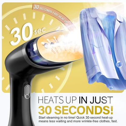 **Steamer for Clothes by [Brand Name] - 1800W Handheld Garment Steamer with 3 Settings & 380ml Tank | Portable Travel Iron**