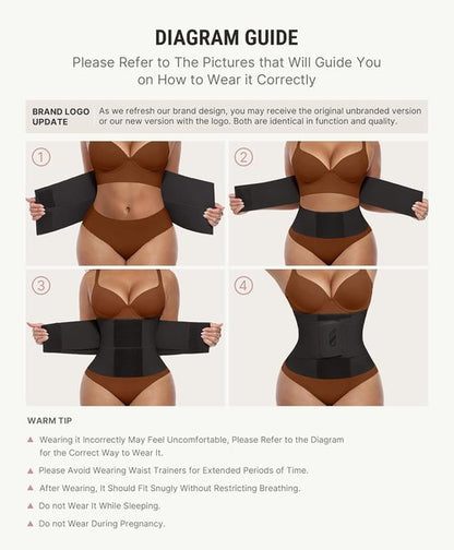 FeelinGirl Waist Trainer Belt - Tummy Control Ab Trimmer for Men & Women | Adjustable Triple Wrap Design