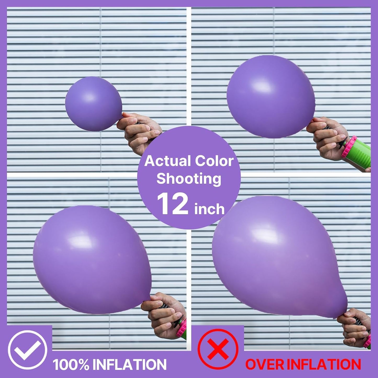 PartyWoo Purple Balloons - 100pcs 12 Inch Latex Balloons for Birthday & Wedding Decor