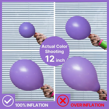 PartyWoo Purple Balloons - 100pcs 12 Inch Latex Balloons for Birthday & Wedding Decor