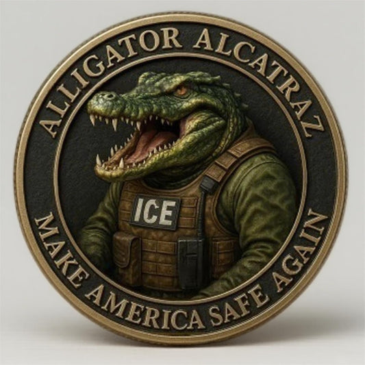 Alligator Alcatraz Collectible Coin - 3D Relief Florida Everglades Prison Theme | Unique Metal Souvenir