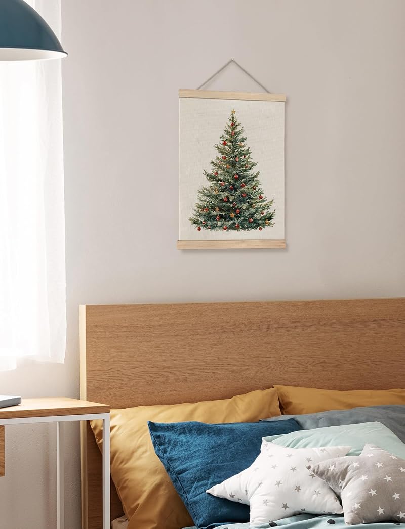 Foritho Color 03 Christmas Tree Wall Art Poster 12x16 Inch Framed Rustic Canvas
