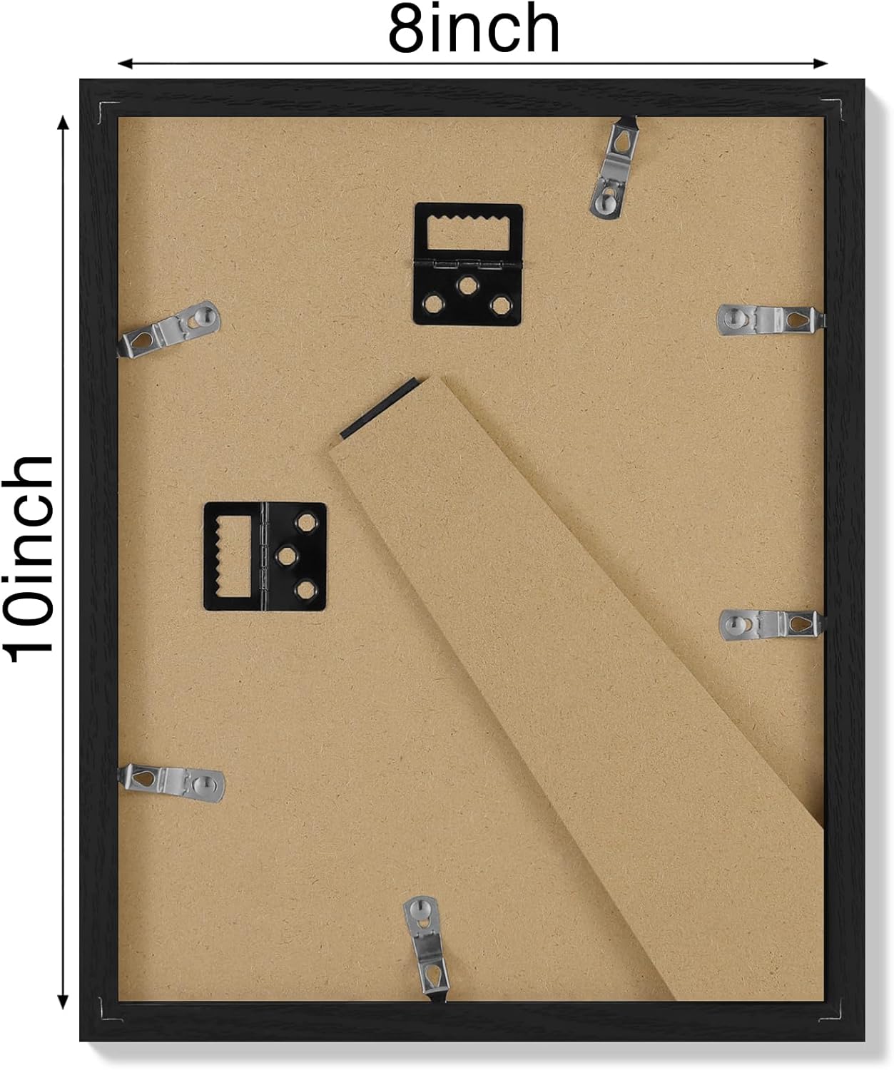 Vittanly 8x10 Picture Frame Set of 4 - Display 5x7 or 8x10 Photos | Shatter-Resistant Plexiglass, Black