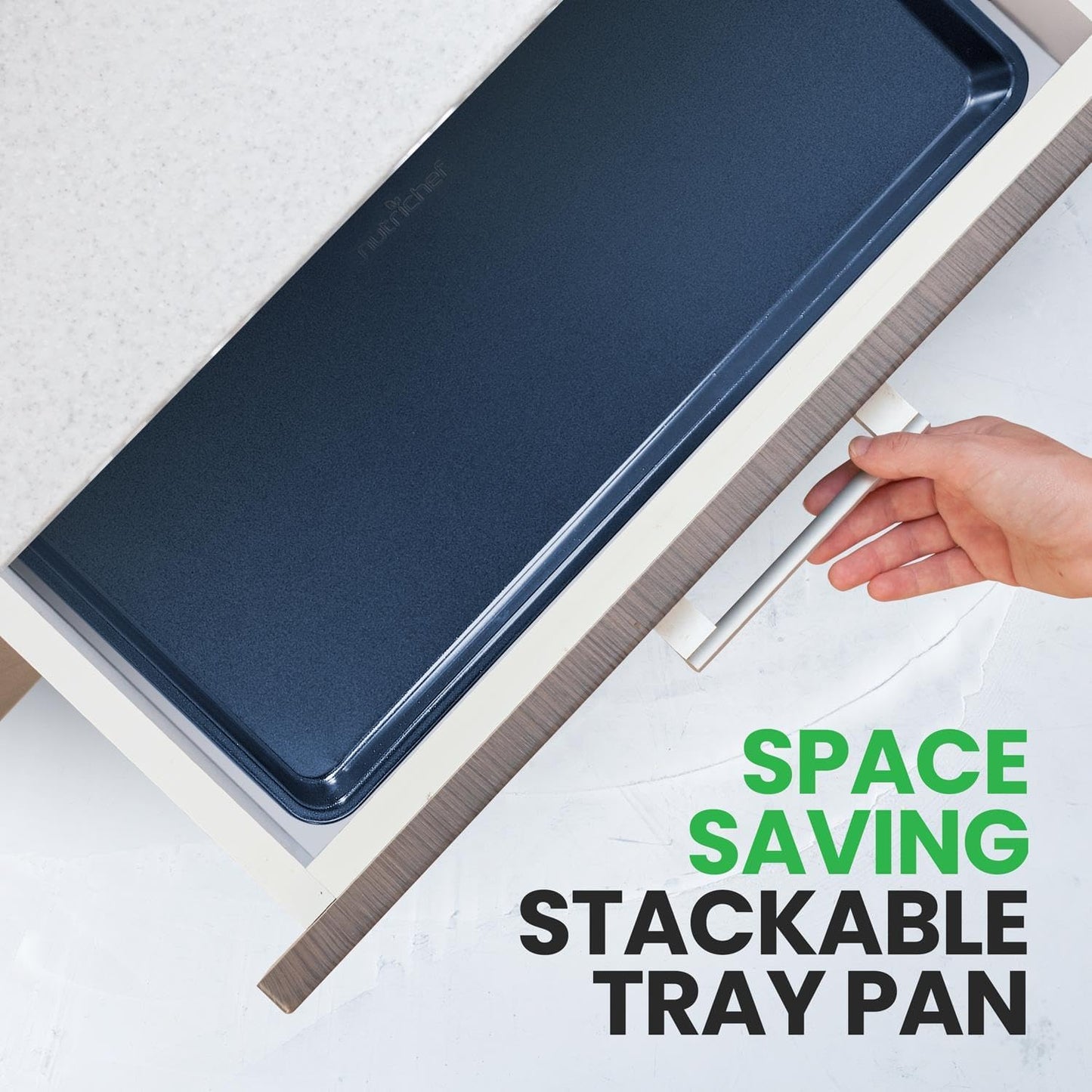 NutriChef Extra Large Nonstick Cookie Sheet - 22" x 16" Premium Carbon Steel Baking Tray for Cookies & Pastries