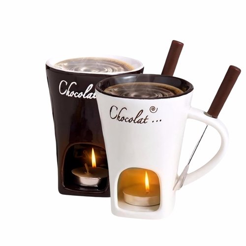 Chocolate Sweet Fondue Cup Chocolate Melting Cup, Suitable For Office Camping Family Gathering (Coffee +White)