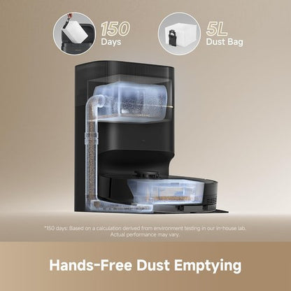 DREAME D20 Pro Plus Robot Vacuum - 13,000Pa Suction, DuoBrush for Pet Hair, Self-Emptying | Black