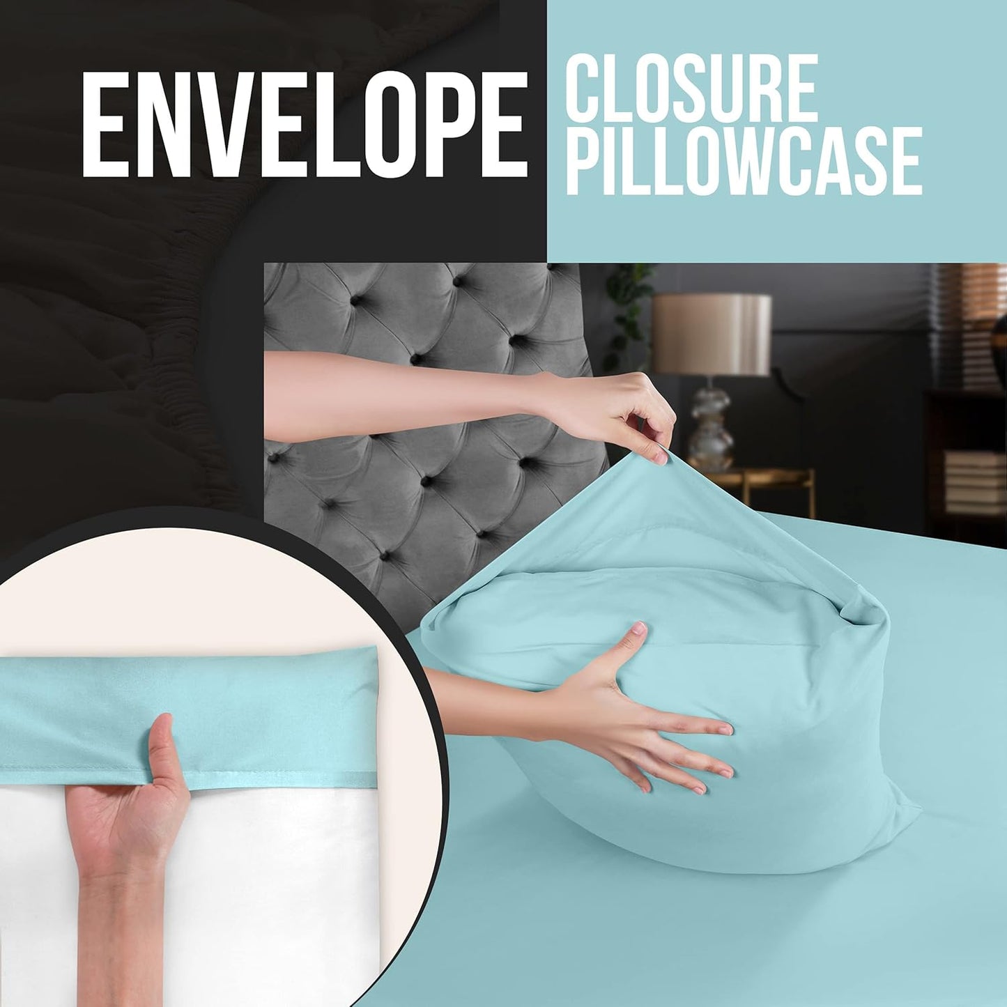 Utopia Bedding Queen Pillow Cases - Soft Brushed Microfiber - 12 Pack, Spa Blue - Fade Resistant 20 x 30 Inches