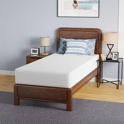 FDW | 10 Inch Twin Mattress | Medium Firm | Gel Memory Foam Mattress | White | Bed in a Box, CertiPUR-US Certified | Pressure Relief, Cooling Ventilated Foam | Washable Removable Cover