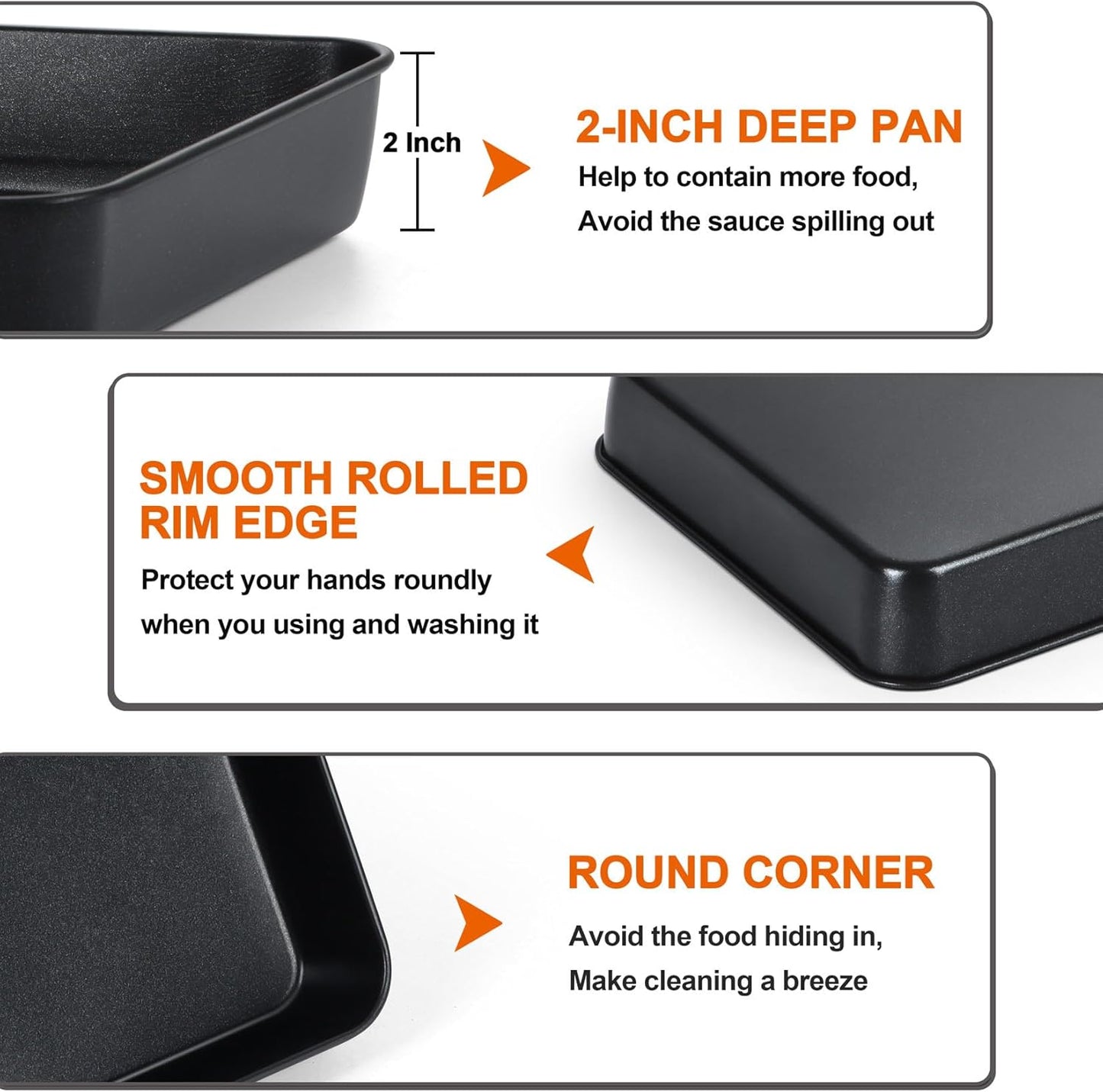 P&P CHEF Toaster Oven Pan - Nonstick Baking & Roasting Tray with Lid | 10.5 Inch, 2-Piece Set