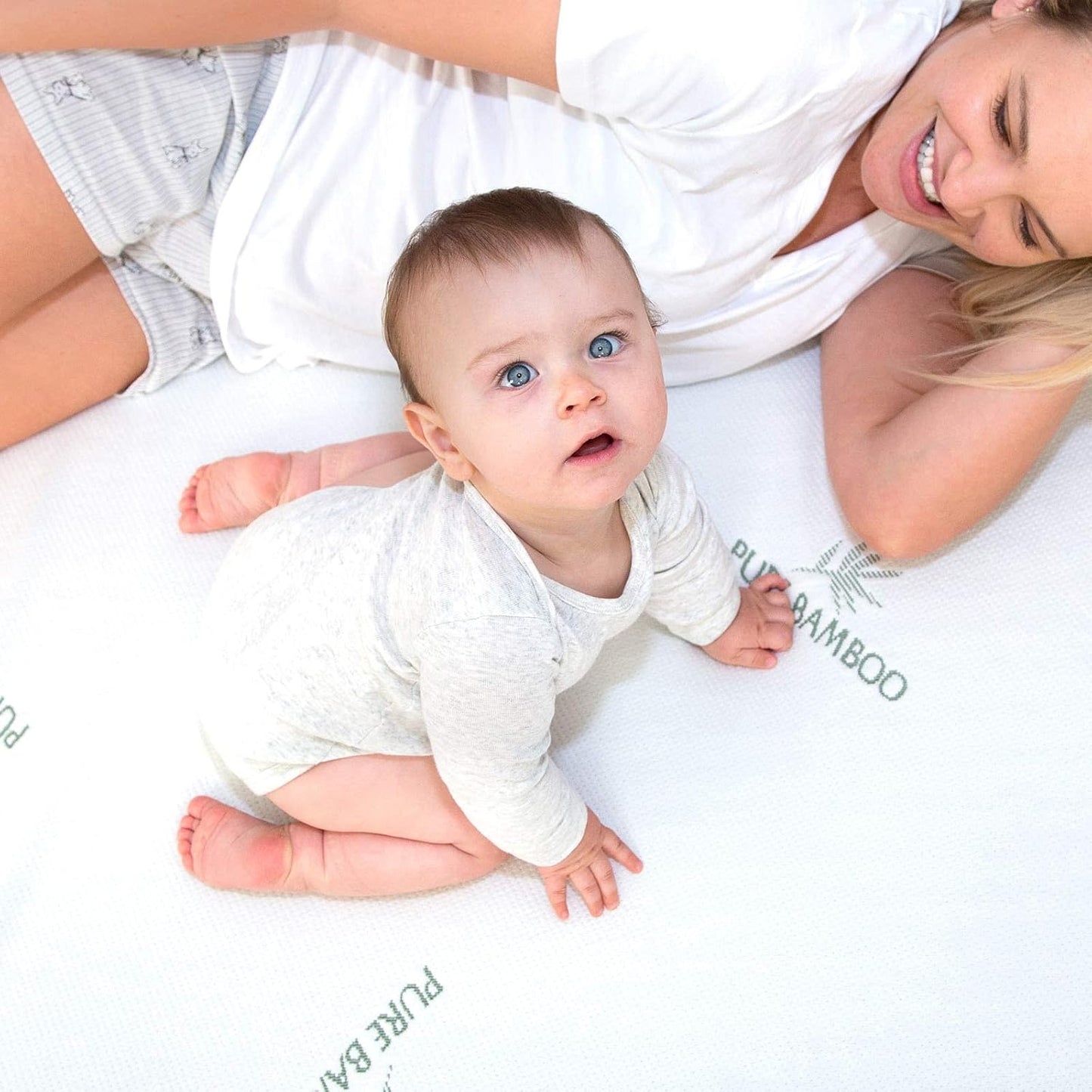 PURE BAMBOO King Mattress Protector - Waterproof, Breathable & Noiseless Cover for Moisture & Stain Protection