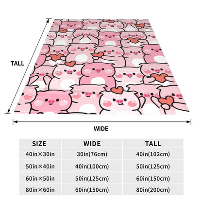 Turamurra Cute Pig Blanket Gifts for Kids Girls Adults Soft Warm Lightweight Cozy Animal Cartoon Pink Pig Throw Blanketsfor Couch Bedroom Sofa Living Room Decor 50x60in