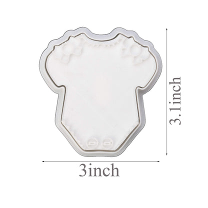 Mostop Baby Shower Cookie Cutter with Baby Onesie Stampers, Baby Shape Cake Mold Fondant Decorating Tools DIY Mold for Sugar Craft Baking Mould Kids' Birthday Party Kitchen Tools