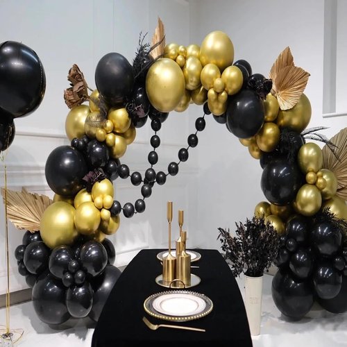 Black Balloons | 12-Inch Latex Balloons for Halloween & Birthday Party Decorations - 100 Pack