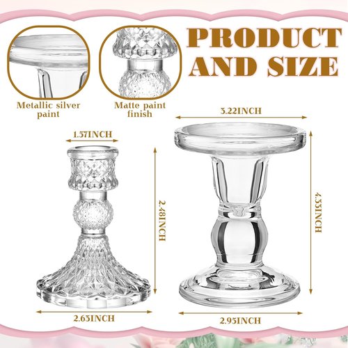 Irenare Unity Candles - Elegant Glass Holder for Wedding Ceremonies | Pillar Candle Decor