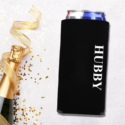 GroomBrideGifts Honeymoon Essentials Gifts - Hubby and Wifye Novelty Can Cooler.