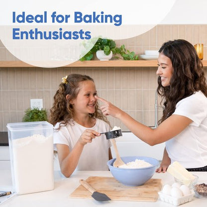 Chef's Path Extra Large Airtight Food Storage Containers with Lids, Pack of 2, 6.5L, 220Oz, Airtight Kitchen and Pantry Bulk Canisters for Flour, Sugar, Rice, and Baking Supplies - Transparent