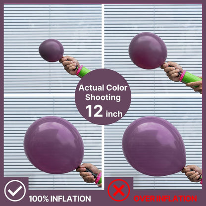 PartyWoo Dusty Purple Balloons - 50 Pcs 12 Inch Matte Mauve & Dark Purple Latex for Weddings & Celebrations