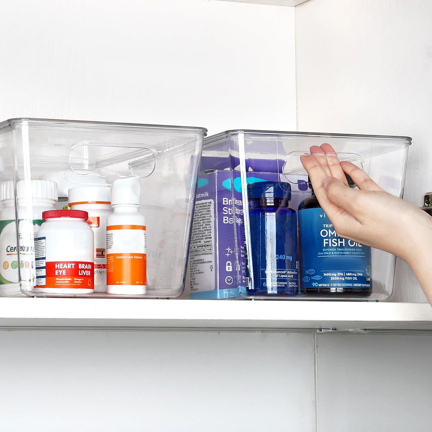 Vtopmart 12-Pack Clear Stackable Storage Bins - Large Plastic Containers with Lids for Pantry & Closet Organization