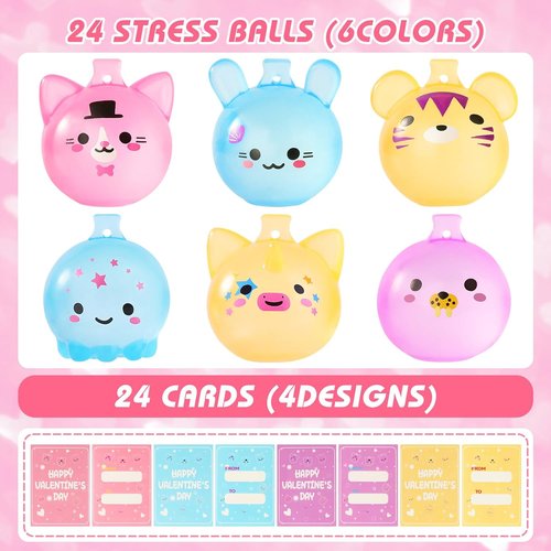 Fidget Toys by 24 Pack | Stress Balls for Kids & Adults - Squishy Sensory Squeeze Balls for Anxiety Relief