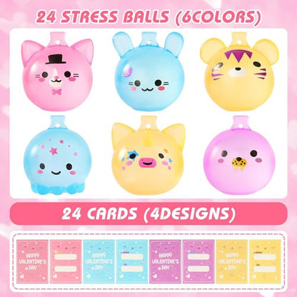 Fidget Toys by 24 Pack | Stress Balls for Kids & Adults - Squishy Sensory Squeeze Balls for Anxiety Relief