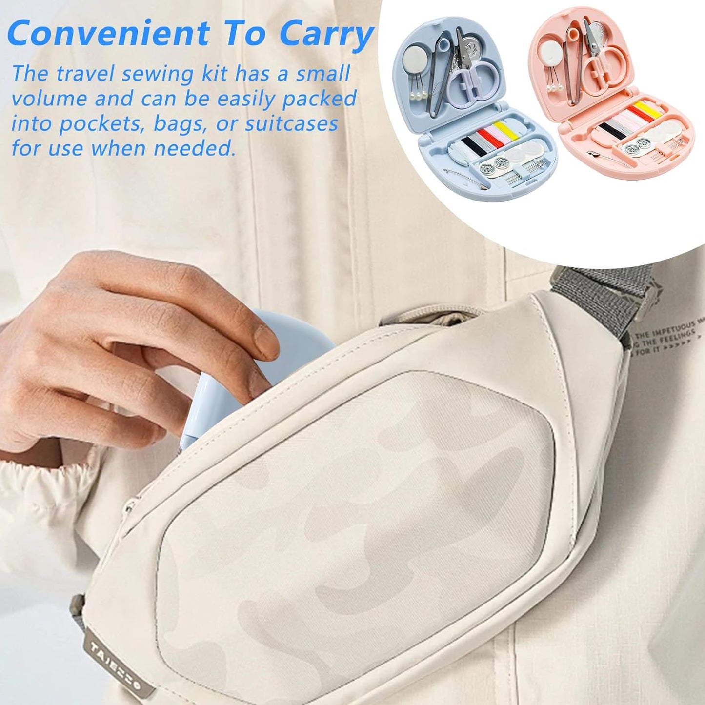 Yasdyri 4 Pack Mini Sewing Kit, Portable Sewing Kit for Travel, Mini Travel Sewing Kit TSA Approved Mini Sewing Box Kit with Threads Scissors Hand Sewing Needles