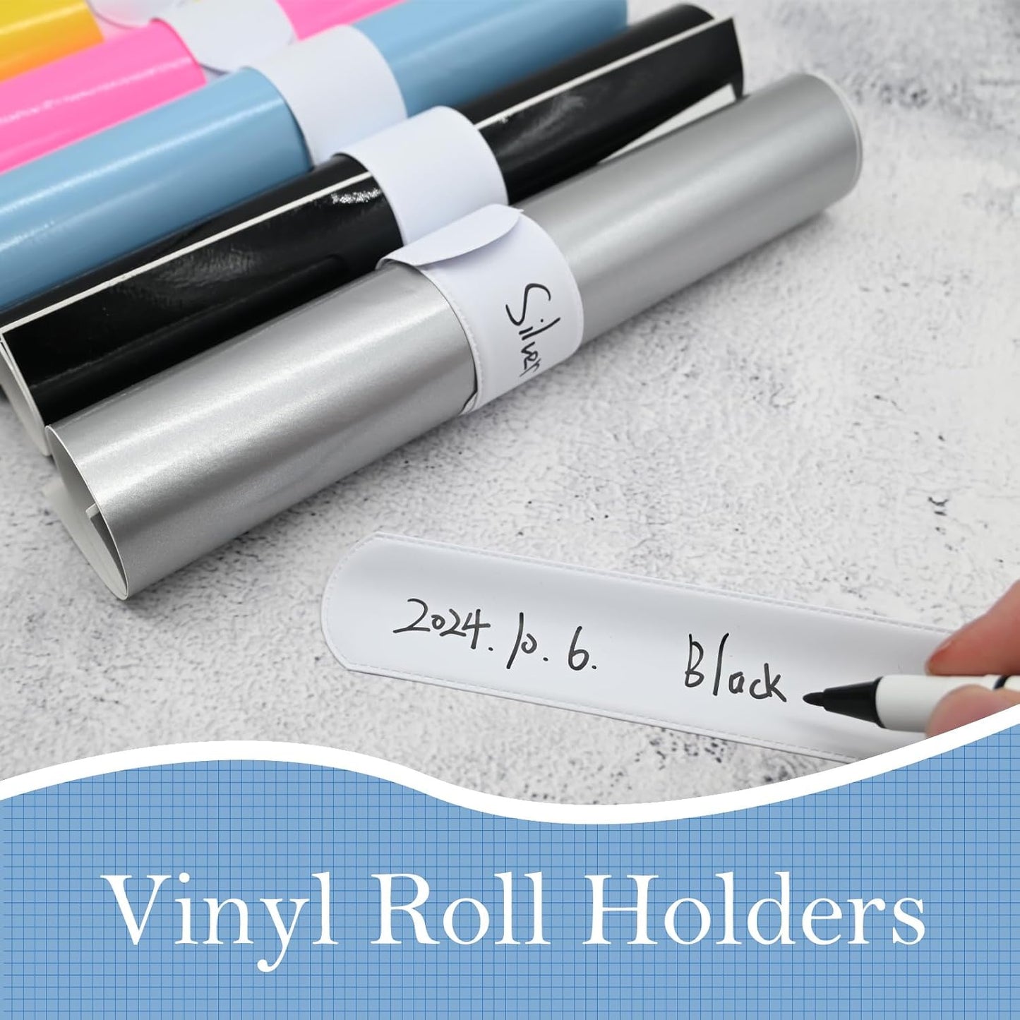 Skiennix Vinyl Roll Holders - 50 Pcs Storage Solution for Craft Room DIY Projects | Organize Adhesive Vinyl