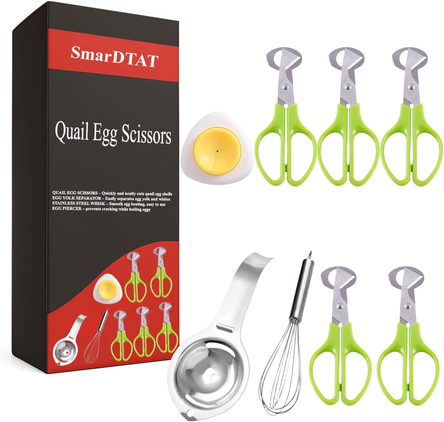 Skiennix Quail Egg Scissors Set - Stainless Steel Egg Yolk Separator & Cutter for Quick Breakfast Prep | 5PCS